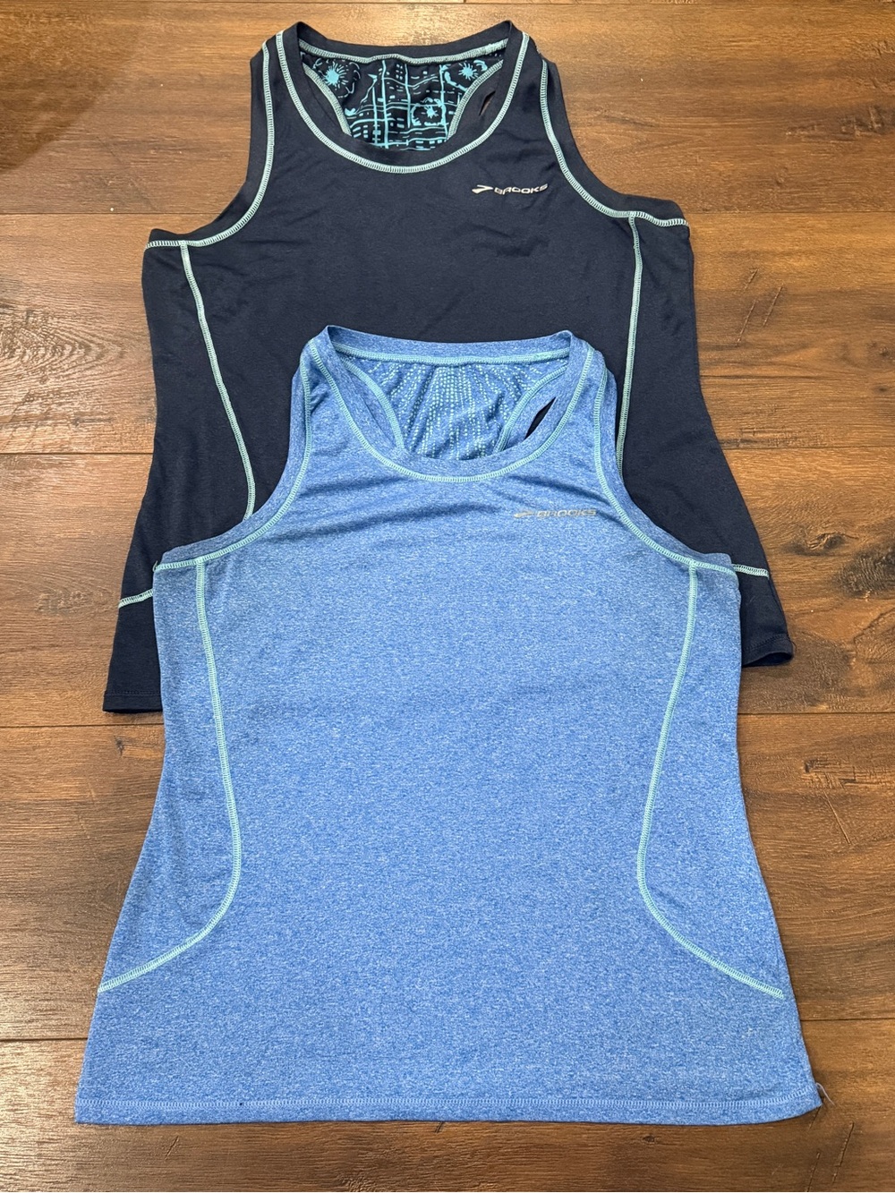 Two Brooks active workout tank tops